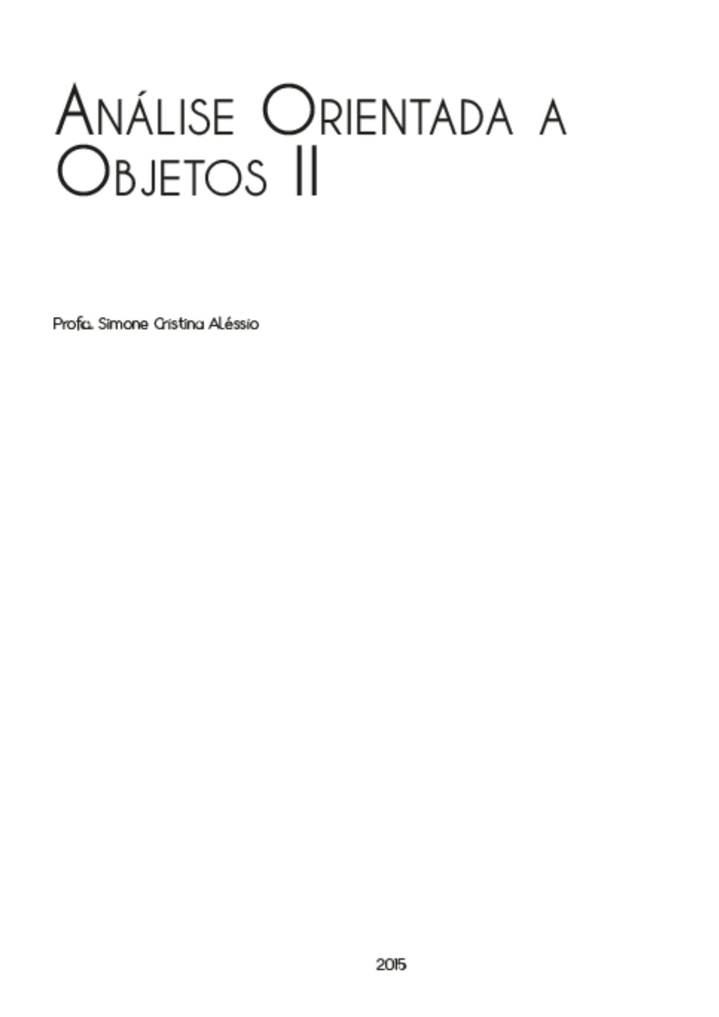 Análise orientada a objetos II