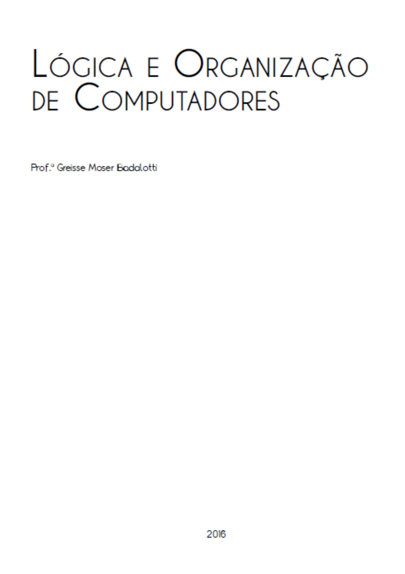 Lógica e organização  de computadores