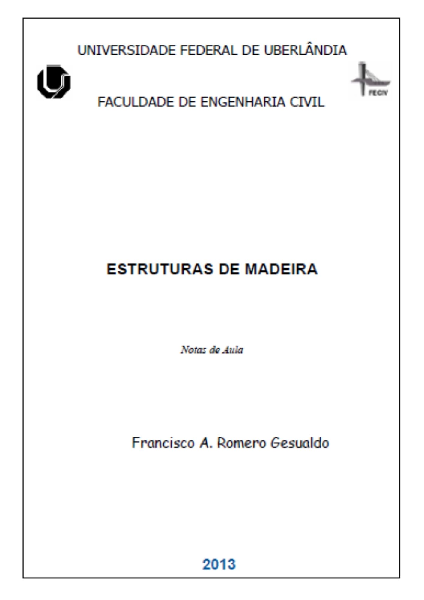 Estruturas de madeira - notas de aula