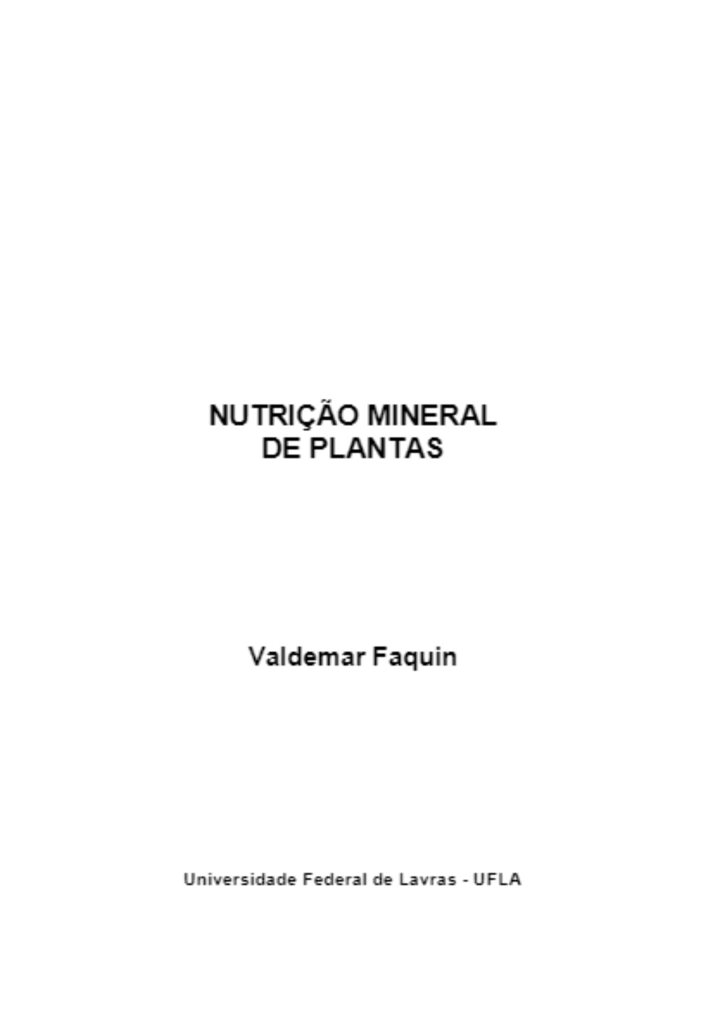 Nutricao mineral de plantas