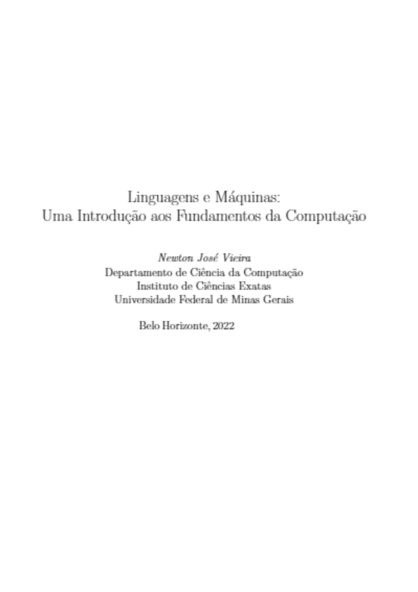 Introdução aos Fundamentos da Computação - Linguagens e Máquinas