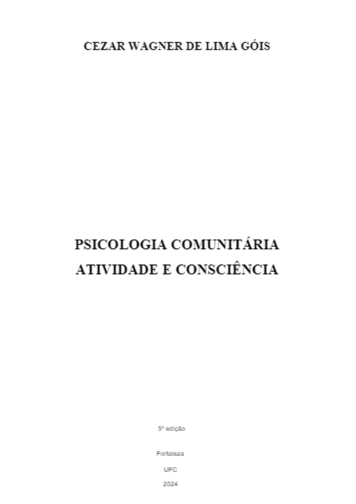 Psicologia comunitária - atividade e consciência