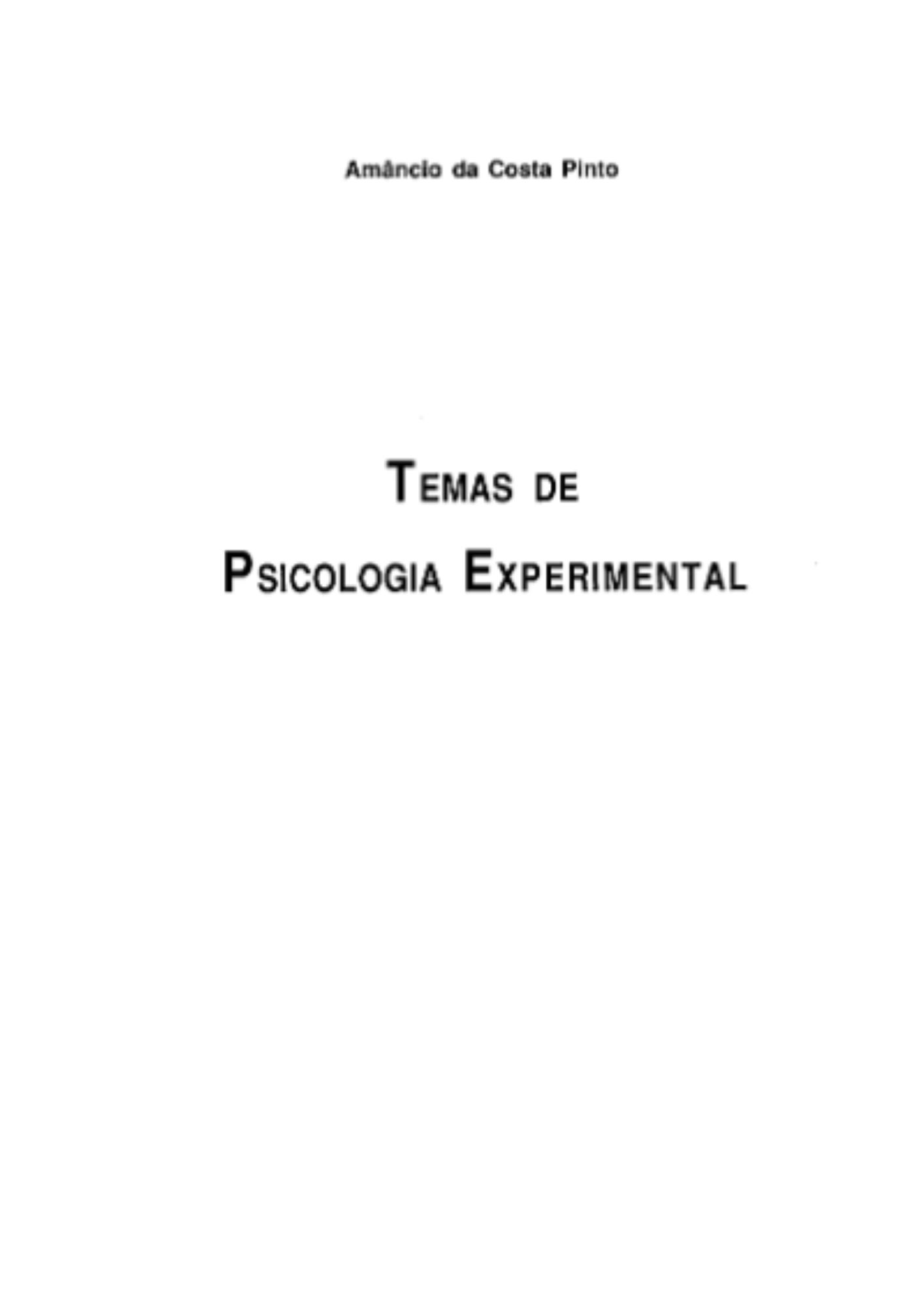 Temas de psicologia experimental