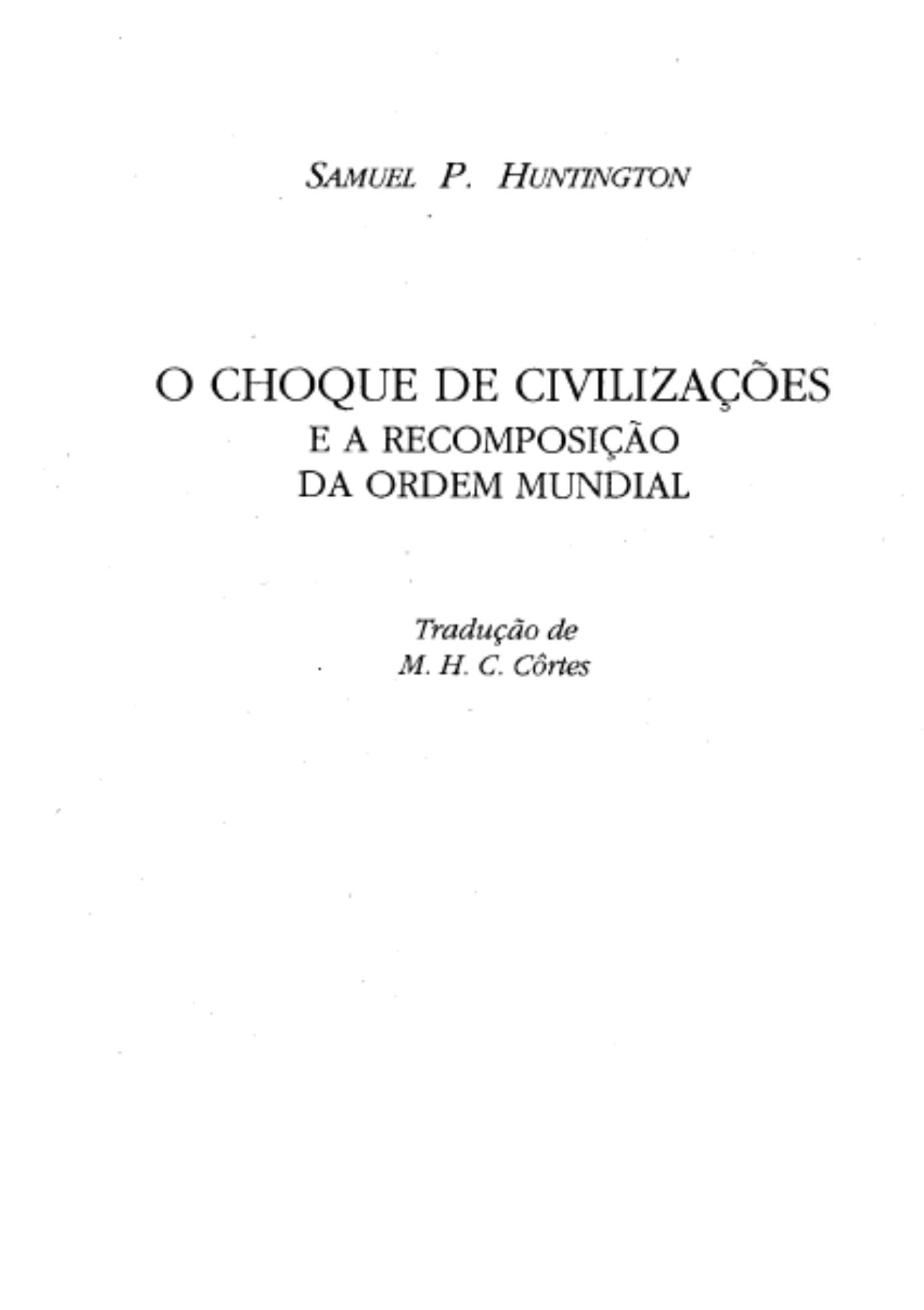O Choque de Civilizações